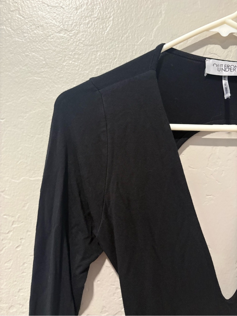 Out From Under Black Long Sleeve Open Back Bodysuit - Picture 5 of 8